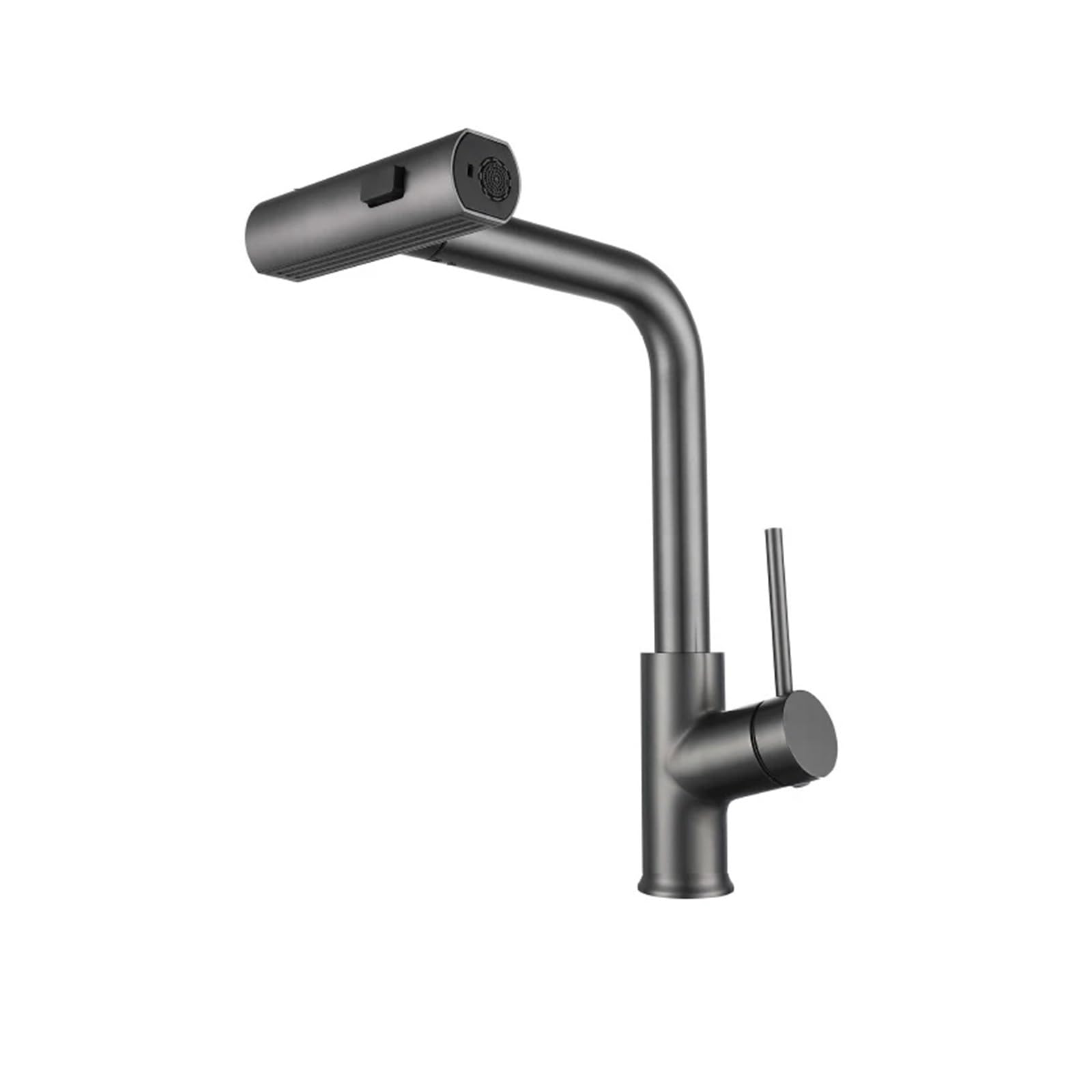 Soywim Grijs Black Kitchen Faucets Gray Pull Out Rotation Waterfall Stream Sprayer, Head Sink Mixer Brushed Nickle Water Tap Accessories,High-Pressure Resistant(Grijs)