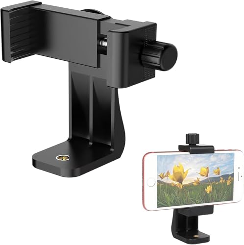 Mobile Phone Tripod Mount Holder Adapter Bracket with 360° Rotation and 180° Tilts, Universal Smartphone Clamp for Ring Light, Compatible with i-Phone, Samsung, and All Smartphones for Live Streaming