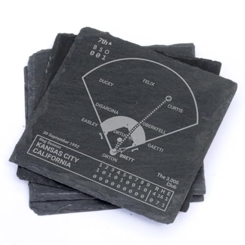 Greatest Royals Plays: Slate Coasters (Set of 4) | Iconic Kansas City Baseball Moments | Unique Gift for Sports Fans