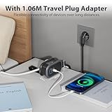 TOPREK UK to European Plug Adapter with 1.06 m Lead, PD 38W Fast Charged Rice Adapter UK to Europe with 2 USB-A and 1 USB-C for Germany, France, Spain, Turkey, Greece, Iceland, etc - Image 4