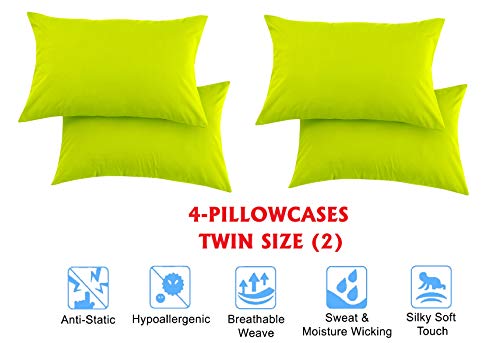 Elegant Comfort Luxury Soft Bed Sheets 1500 Premium Hotel Quality Microfiber Softness Wrinkle and Fade Resistant (6-Piece) Bedding Set, California King, Neon Green