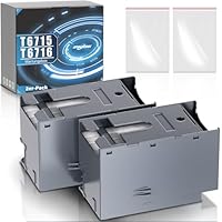 T6715 Wartungsbox (C13T671500) Kompatibel mit Epson Workforce WF-4720DWF WF-4725DWF WF-4730DTWF WF-4740DTWF WF-4825DWF, T6716 Wartungsbox (C13T671600) für WF-C5710DWF (2er-Pack)