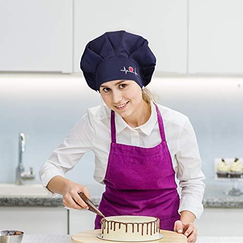 Geyoga 5 Pieces Adjustable Bouffant Nurse Caps with Buttons Printed Tie Back Hats with Sweatband Hat for Women Men 5 Styles
