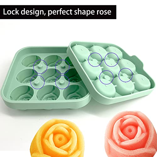 Molde de silicona para cubos de hielo 3D forma rosa miniatura 5