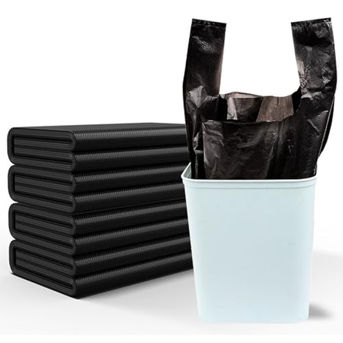 Image of 100 PCS Small Trash Bags,11.8x18 Inch 4 Gal Garbage Bags, Separated Unscented White Small Trash Bags for Bathroom Bedroom Office Trash Can, (Black 100PCS)