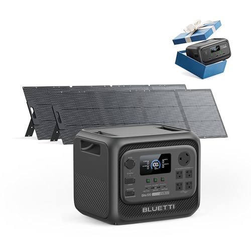 BLUETTI Elite 300 Solar Generator with 2×200W Solar Panels Included (Ship Separately), 3014.4Wh LFP...