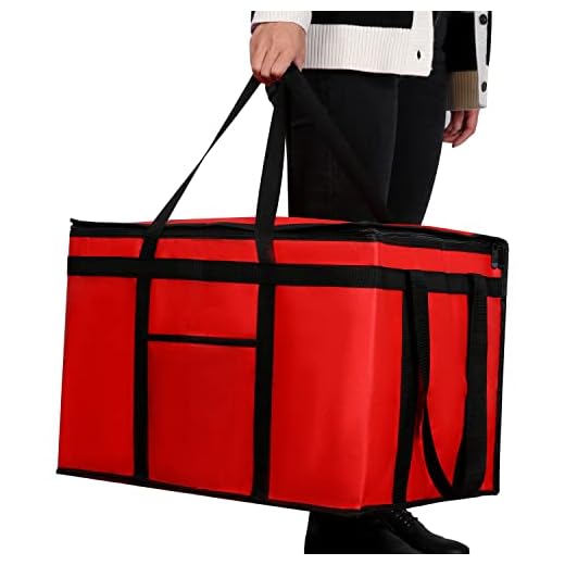 musbus Extra large XXXL Insulated Delivery Bag Cooler Bags Keep Food Warm Catering Therma for doordash Shopper hot warming RED Pizza