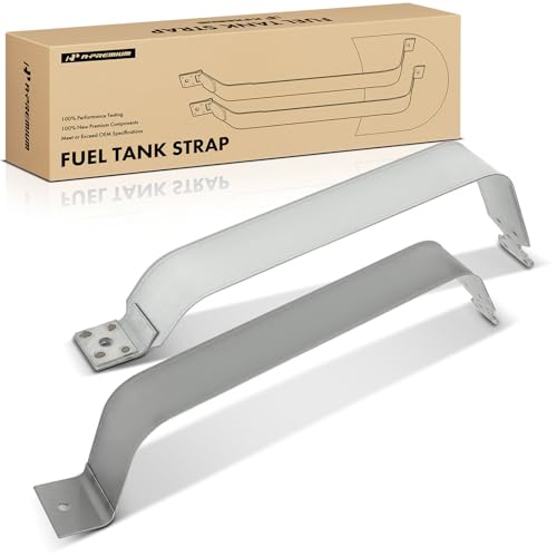 A-Premium Set of 2PCS Fuel Tank Straps Compatible with Cadillac Escalade 2002-2014 & Chevy Avalanche 2002-2006 Suburban 1500 Tahoe & GMC Yukon 2000-2014 Silver Color Replace for# 15745095