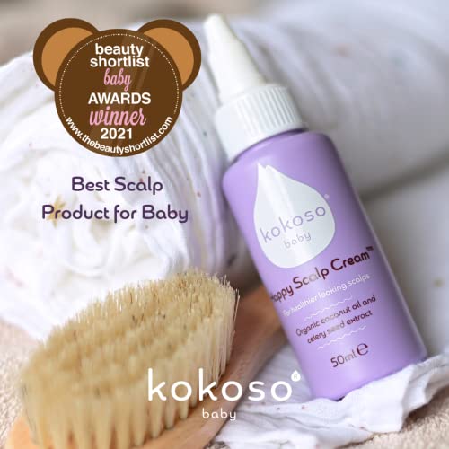 Kokoso Baby - Happy Scalp Cream for Baby - Organic Coconut Oil, Aloe Vera & Celery Seed Extract - Moisturises & Soothes Dry Scalps - Fragrance-Free, pH Balanced Formula - 50ml - Image 2
