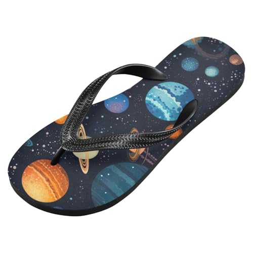 Space Planets Beach Summer Casual Flip Flop Sandals Non-Slip Quick Dry for Women Men 214B2834
