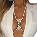 Sethain Bohème Strass Chaîne de poitrine Argent Gland Cristal Chaîne de soutien-gorge Aimer Fête Chaînes de bikini Accessoires de carrosserie pour les femmes et les filles
