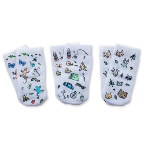 Image of squid socks Polyester Socks | 0-6M, 6-12M, 12-24M, & 2T-3T | Grip Socks that Stay On | As Seen on Shark Tank | Camping