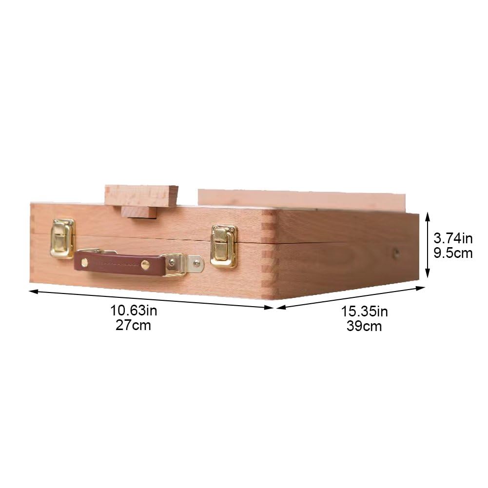Caballete De Escritorio De Madera, Caja De Almacenamiento De Caballete De Mesa, Estuche De Caballete De Dibujo Portátil, Suministros De Arte De Pintura para Pintores, Estudiantes, Artistas
