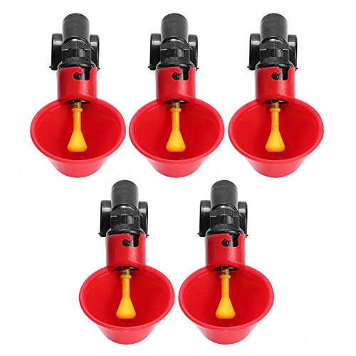 Caredy Automatic Poultry Drinking Machine, 6Pcs Plastic Livestock Chicken Drinking Cup Chicken Feeders Poultry Drinker Nipple Universal Drinking Cup Husbandry Equipment(G1/2 Semi-Buckle)