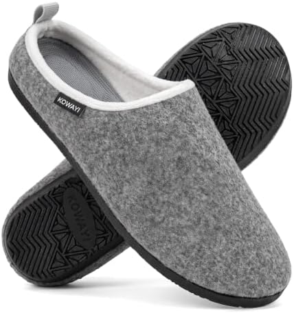 KOWAYI Filzpantoffeln Herren Damen Leichte Hausschuhe Unisex Slipper | Atmungsaktive Hausschuhe mit Rutschfester sohle I Warme Filz Hüttenschuhe für Damen & Herren