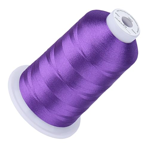 Image of Simthread Embroidery Machine Thread 5000M 40WT Polyester, Purple 614 | 5000M 40WT polyester thread feeds smoothly for home or commercial embroidery projects.