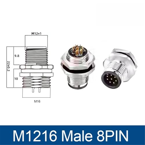 Connecteur M12 8 broches mâle M1216 anti-arrachement pour panneau
