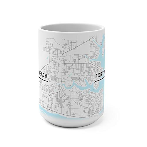 Mug con mapa de Fort Walton Beach 15 oz miniatura 2