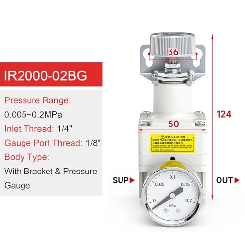 Regulador de presión de aire comprimido IR2000-02BG ajustable de alta precisión 3