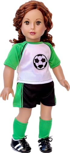 - Soccer Girl - 4 Piece Soccer Outfit - Shirt, Shorts, Socks and Shoes - Clothes Fits 18 Inch Doll (Doll Not Included) - Thumbnail 3