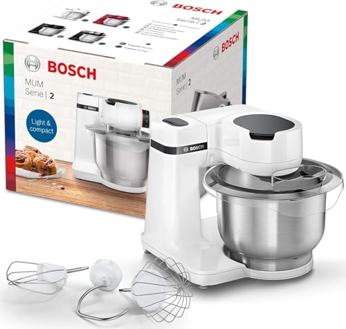 Bosch Serie 2 Planetaria Impastatrice MUMS2EW00, 700 W, Capiente Ciotola in Acciaio Inox da 3,8 L, 4...
