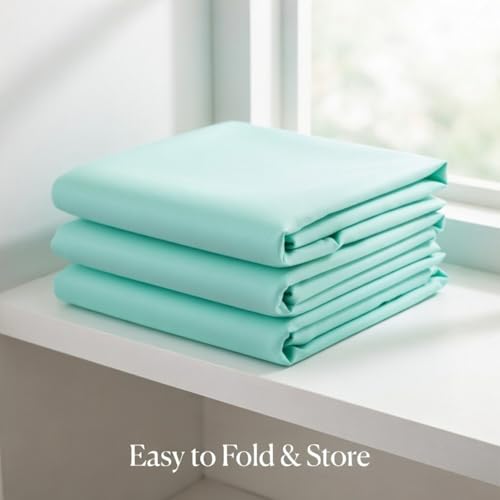 Image of Everyday Kids Fitted Crib Sheet, 100% Soft Breathable Microfiber Baby Sheet, Fits Standard Size Crib Mattress 28in x 52in, Aqua Nursery Sheet