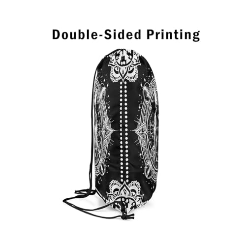Feelyou Sun Moon Drawstring Backpack for Boho Exotic Cute Cat Drawstring Bags Bohemian Sports Drawstring Sackpack Decor Galaxy Waterproof Cinch Bag Animals Theme4