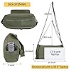 YILCER Sac à bandoulière en toile pour homme et femme, grand sac fourre-tout en toile pour l'école, les voyages, le quotidien, 38 cm x 24 cm x 16 cm, vert militaire #3