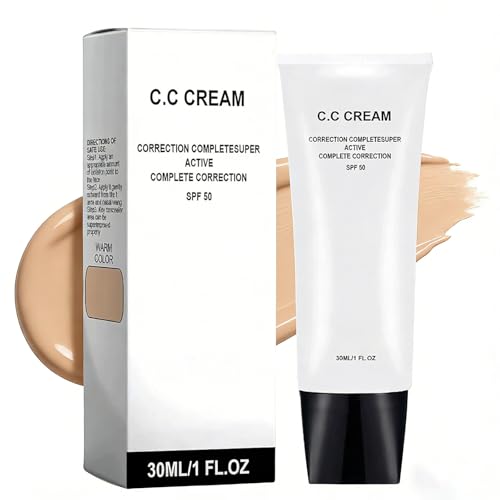 Perbella Cc Cream for Older Women CC Cream Self Adjusting For Mature Skin Non-Greasy Light Moisturizer SPF 43