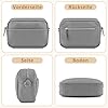 BROTOU Umhängetasche Damen Echtes Leder,Crossbody Bag Damen mit 2 Breitem Schultergurt Kartenhalter,Handtasche Leder Small handbag,Kleine Tasche Damen mit 3 Fächern(S-Grau) #5