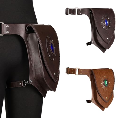 Sac de cuisse médiéval en cuir avec sacoche de jambe réglable