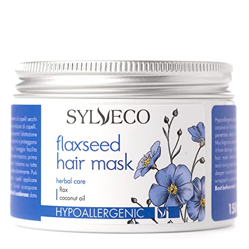 SYLVECO Haarmaske mit Leinsamen. Feuchtigkeit Haarpflege. Vegan Naturkosmetik für Frauen und Männer. Größe 150 ml Cover