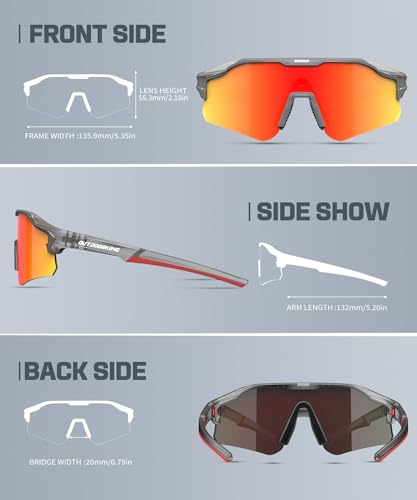 Image of Sport Polarized Sunglasses for Men and Women, Stylish and Lightweight Cycling Sunglasses with UV400 Protection