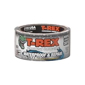 T-Rex Flexible Waterproof Tape – Heavy Duty Adhesive Waterproofing Tape for Repair, Leaks, Roof Patches – Extreme Weather & UV Resistance – White, 1.88″ x 30 ft. (Pack of 1)