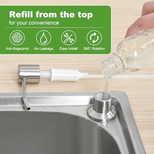 Yofocoo Soap Dispenser For Kitchen Sink, Brushed Nickel Built In Sink Soap Dispenser thumb #1