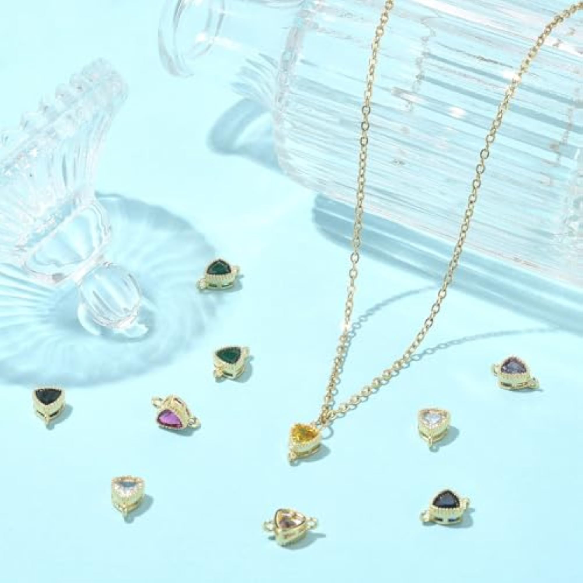 Cubic Zirconia Charms for DIY Jewelry Making, Assorted