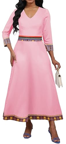Image of VisiChenup African Print Dress for Women Casual Midi Dress