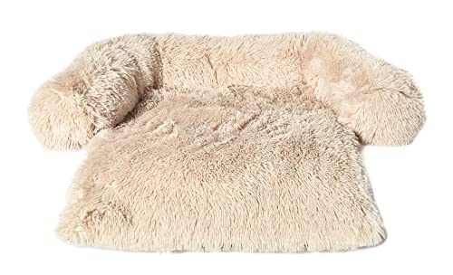 Max & Marlow Plush Faux Fur Bolstered Sofa Cover And Pet Bed Beige, Medium #TOP3
