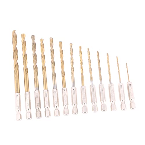IWOWHERO Drill Bit Set Pcs Titanium Coated Hss Bits - Mm Auger Center Drill for Cordless Screwdriver