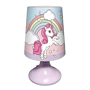 KIDS- Lampada da scrivania Unicorno a batteria, 18 x 9 cm, multicolore (KL10079)