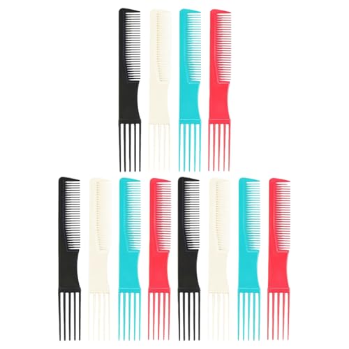 FOMIYES Hair Salon Comb Set 12Pcs Two-Sided Hair Styling Teasing Picks for Updo and Daily Care at Home or Salon