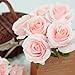 Felice Arts 12 Pack Light Pink Roses Baby Pink Artificial Flowers Silk Flowers with Stems Fake Flowers Bouquet for Wedding Centerpiece Table Vase Home Kitchen Party Valentines Decoration DIY Decor