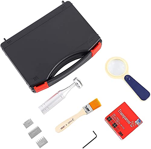 CGOLDENWALL Cross Hatch Adhesion Tester Cross-Cut Tester Kit Multi-blades with 1mm/2mm/3mm Blades Cutter Spacing: 1 +0.01mm, 2+0.01mm, 3+0.01mm with Plastic Packing Box