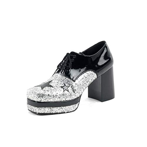 Higher Heels Funtasma Herren Plateauschuhe Glamrock-02 schwarz/Silber Gr....