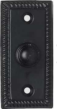 Skandh Iron Doorbell Chime Push Button Black Powder Coated Vintage Decorative Door Bell with Easy Installation 3.5" X 1.5" Inch
