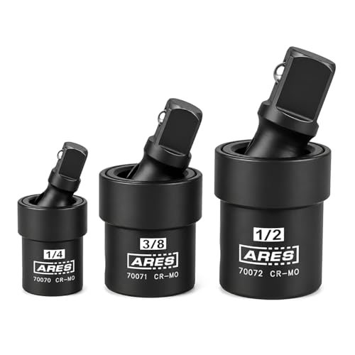 Image of ARES 70073 3-Pc Impact Universal Joint Set - 1 /4, 3 /8, 1 /2-In Drive