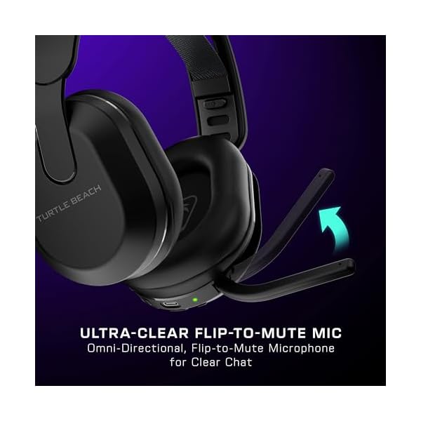 Turtle Beach Stealth 500 Wireless Amplified Gaming Headset for PC, PS5, PS4, Nintendo Switch, & Mobile – 40-Hr Battery, Bluetooth, Memory Foam Cushions, Flip-to-Mute Mic, EQ Presets – Black - Image 3