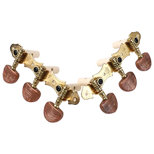 2Pcs Yootones Agate Brown Buttons Classical Guitar String Tuners Keys Machine Heads Tuning Pegs 3L3R Compatible With Classical Guitar (Gold) #TOP3
