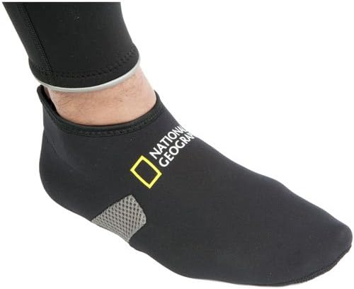 National Geographic Fitted Low Cut 2 mm Fin Socks, Booties for Snorkeling, Scuba, or Swim XXS