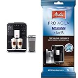 Melitta Caffeo Barista TS Smart F850-102, Kaffeevollautomat mit Milchbehälter, Schwarz & 192830 Filterpatrone für Kaffeevollautomaten | Pro Aqua | Vorbeugung von Verkalkung | 1 Patrone